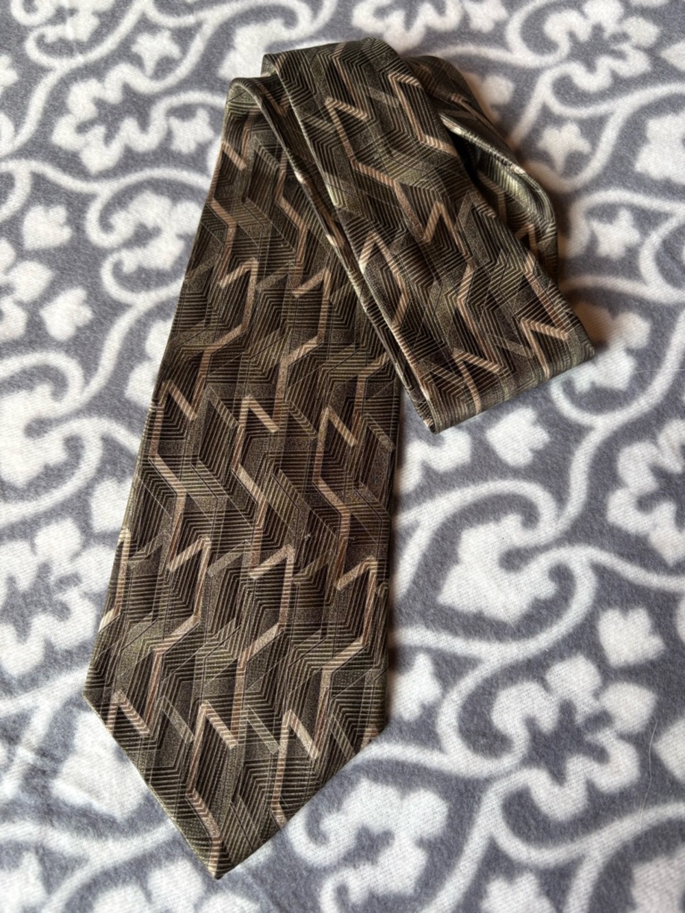 Milano Brown Geometric Pattern Tie